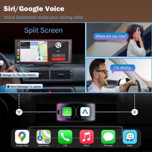 10.26 \ "4K 360 rotasyon kablosuz Carplay ekran 1080p GPS navigasyon Dash kamera ayna bağlantı ses kontrolü FM uydu radyo araba - Product Image 4