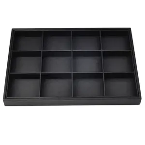 custom multifunction pu cheap plastic atelier decorative 24 grid stackable jewelry trays organizer