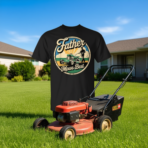 Camiseta Father Mows Best para hombre, camiseta gráfica negra con diseño de broma de papá sobre el cuidado del césped - Product Image 3