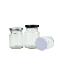 25ml 35ml 50ml 75ml 100ml Kemasan Makanan Pengawetan Madu Kacang Kemasan Kaca Kecil untuk Selai Madu Jus Acar dengan Tutup Logam