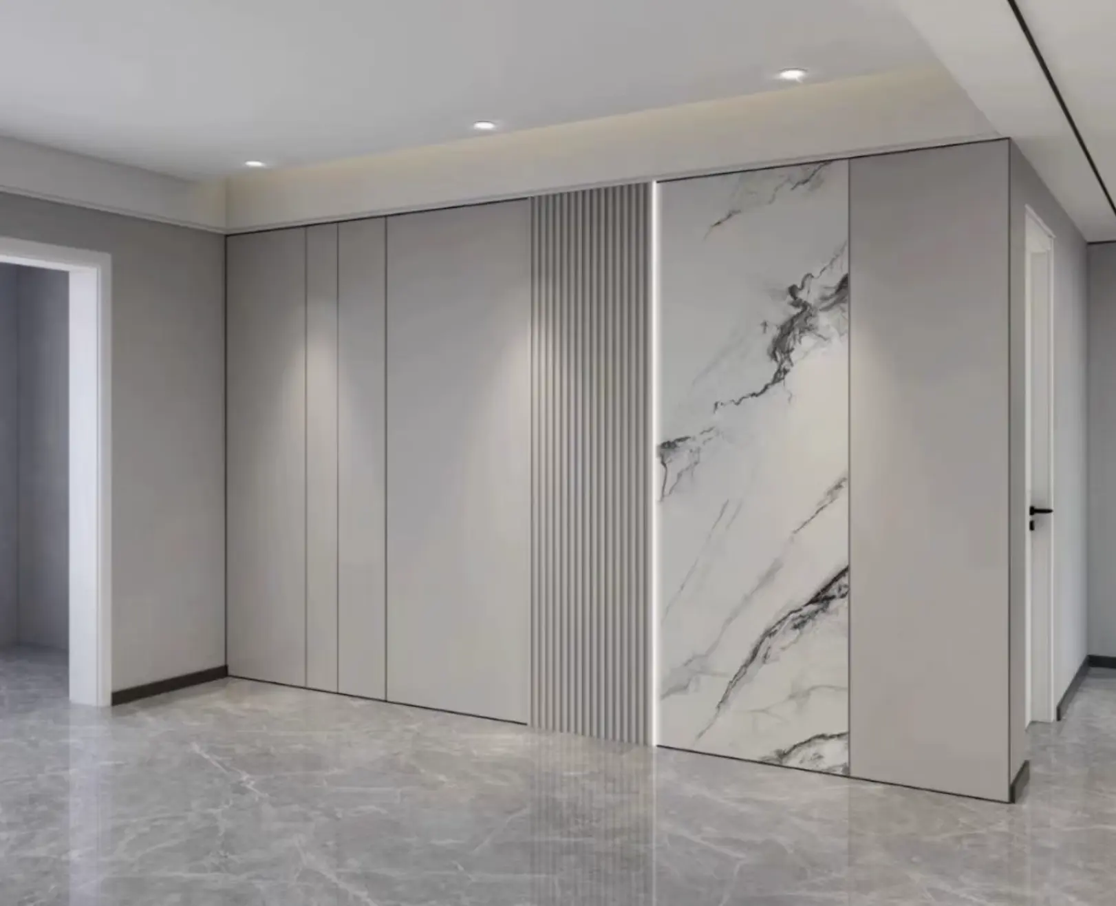 Panneau de charbon de bois de bambou en PVC pour la maison Feuille murale intérieure en marbre Livraison rapide plaque de cristal de carbone marbre pour mur de télévision