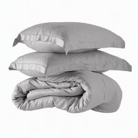 Ensemble de literie 4 pièces en bambou tissé 100% solide 400TC, comprenant un ensemble de draps, un ensemble de housse de couette, un drap-housse, certifié OEKO-TEX, respectueux de l'environnement