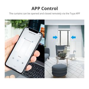 Zemismart Tuya WiFi motorizado Sistema de barra de cortina inteligente Alexa y asistente de <span class=keywords><strong>Google</strong></span> compatible con juego de Control remoto eléctrico - Product Image 4