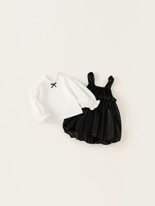 Traje de Niña para Primavera y Otoño, Vestido de Manga Larga, Falda con Lazo, 2 Piezas, Ropa de Moda para Bebés y Niñas - Product Image 2
