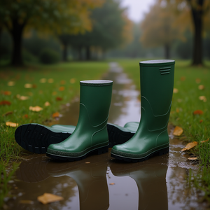 Bottes de pluie vertes Ttake, taille 37, hauteur genou, avec semelle noire - Product Image 3