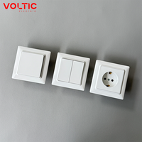Interruptor de Pared Mecánico de Doble Polo, 1 o 2 Botones, Unidireccional o Bidireccional, con Placa Retro, 230v EU