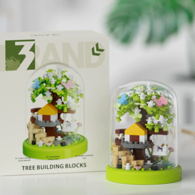 Cabane dans les arbres à l'ombre verte avec housse anti-poussière (266 pièces)