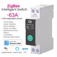 Interrupteur intelligent TUYA Zigbee Mini MCB avec mesure, télécommande sans fil, contrôle par application Smart Life et minuterie pour la maison intelligente