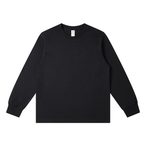 T-shirt à manches longues pour homme, en coton 100%, 240GSM, uni, surdimensionné, streetwear, avec logo personnalisé, de haute qualité - Product Image 5