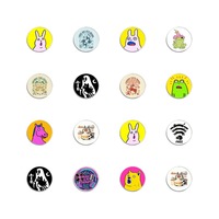 Pin Kerah Bulat Cetak POD Motif Binatang Retro Warna-warni Beragam Desain Campuran Bahan Zinc Alloy Untuk Pakaian Sehari-hari dan Tas Ransel