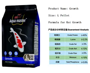 Top Selling Aluminium Foiled Back Factory Levert Aqua Master Koi Visvoer Groei 1Kg Verpakking Grote Pellet Groothandel