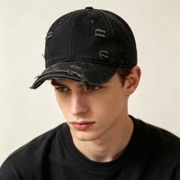 Cappellino da Baseball Effetto Invecchiato Morbido Non Strutturato Vintage con Visiera Curva a 6 Pannelli Classico per Protezione Solare