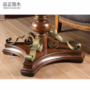 American Country Style Imported Solid Wood Sofa Side <strong>Table</strong> Antique Copper Leg Iron Art <strong>Telephone</strong> Coffee <strong>Table</strong> Small Corner <strong>Table</strong> - Product Image 2