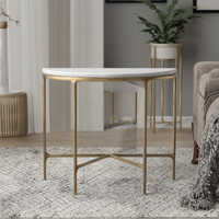 Table console Demilune à cadre en métal massif de haute qualité, design moderne, meubles personnalisables en marbre pour le salon