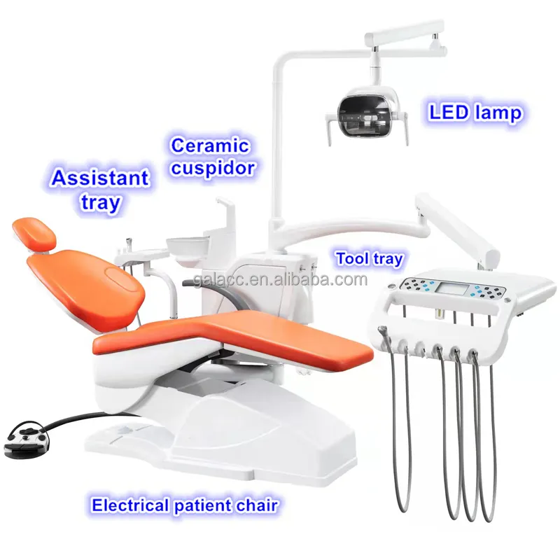 Equipamento dentário para a melhor venda preço barato china fohu fabricação unidade dental cadeira com luz led e bancada de dentista