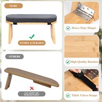 Banc de méditation de yoga pliant moderne en bois pliable comprend un sac de transport tabouret de méditation pliable en bambou à genoux