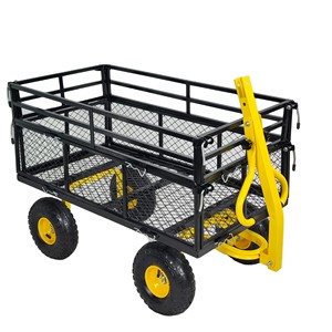 Carretilla de Jardín Plegable de Doble Capa, 96x51cm, Malla de Acero, Remolque de Transporte, Resistente, Capacidad de 900 lb - Product Image 4