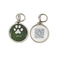Etiquette RFID personnalisée avec logo patte d'animal Puce NFC PVC époxy pour chien/chat Etiquette de suivi d'animaux avec trou