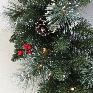Guirlande de Noël en tailles 30/40/50/60 cm avec de jolies baies et des pommes de pin, décoration artisanale à suspendre à la porte pour les fêtes - Product Image 2