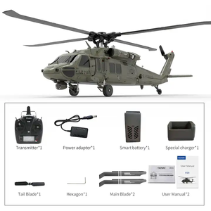 F09 <span class=keywords><strong>UH60</strong></span> BLACKHAWK 2.4GHz 6CH 3D 6G Système Double Moteur à Entraînement Direct Sans Balais 1/47 Échelle Flybarless RC Hélicoptère Modèle - Product Image 5