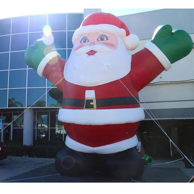 Customized 20 ft Christmas Inflatable Christmas Santa Claus Model Balloon for Advertising Decorations