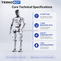TERKOBOT ATOM Max, Robot Humanoide Bípedo de Tamaño Completo, 41DOF, Carga Útil de 7 kg, IA Incorporada, Robot de Servicio Industrial con Control Remoto MR