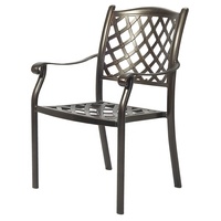 Ensemble de chaises de jardin modernes noires avec parasol, table rectangulaire en aluminium moulé pour 6 personnes avec trou pour parasol, idéal pour les restaurants