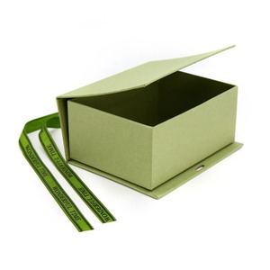 Green Magnetic Gift <b>Box</b> with Ribbon, Book Shaped Rigid <b>Box</b> for <b>Wedding</b> Birthday - Product Image 3