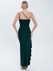 Elegante Abito da Sera <span class=keywords><strong>Lungo</strong></span> <span class=keywords><strong>Monospalla</strong></span> <span class=keywords><strong>con</strong></span> <span class=keywords><strong>Spacco</strong></span> Ondulato Sexy in Stile Noblesse - Product Image 6