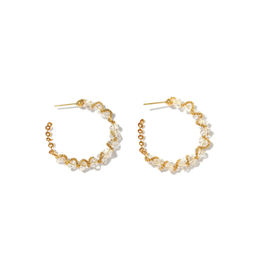 Pendientes de Cristal con Baño de Oro PVD, Acero Inoxidable 316L, Diseño de Aro Resistente y Sostenible - Product Image 2