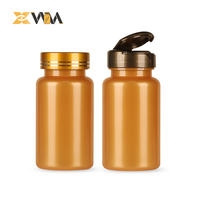 Capsule dorée de 120 ml et 200 ml pour soins de santé, pilules, conteneur cylindrique en PET de qualité alimentaire avec bouchon à vis