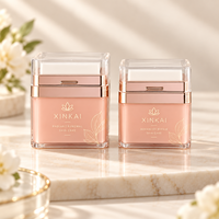 Pot à crème sans air carré XINKAI, logo personnalisé, pot cosmétique en acrylique sous vide pour crème pour le visage, emballage pour soins de la peau