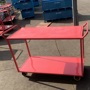 Carrello Industriale <span class=keywords><strong>a</strong></span> 2 Ripiani in Acciaio Resistente con 4 <span class=keywords><strong>Ruote</strong></span> <span class=keywords><strong>per</strong></span> Logistica e Movimentazione Materiali - Product Image 5