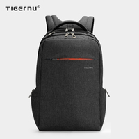 Sac à dos antivol pour ordinateur portable 15,6 pouces T-B3130 avec fermeture éclair, design ergonomique, en polyester, sac d'ordinateur professionnel tendance