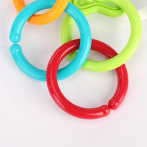 Mainan Bayi Plastik, Aksesori Perjalanan Cincin Teether Link Loop Bulat Menghubungkan untuk Kursi Mobil dan Kereta Dorong - Product Image 3