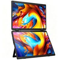 Moniteur portable double écran M4 15,6 pouces IPS 1080P FHD LCD, extension d'écran d'ordinateur portable, haut-parleurs intégrés, bureau mobile, divertissement