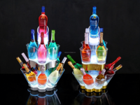 Support de bouteille de champagne lumineux à 3 niveaux détachable pour boîte de nuit, éclairage RGB, support rotatif, seau à glace LED