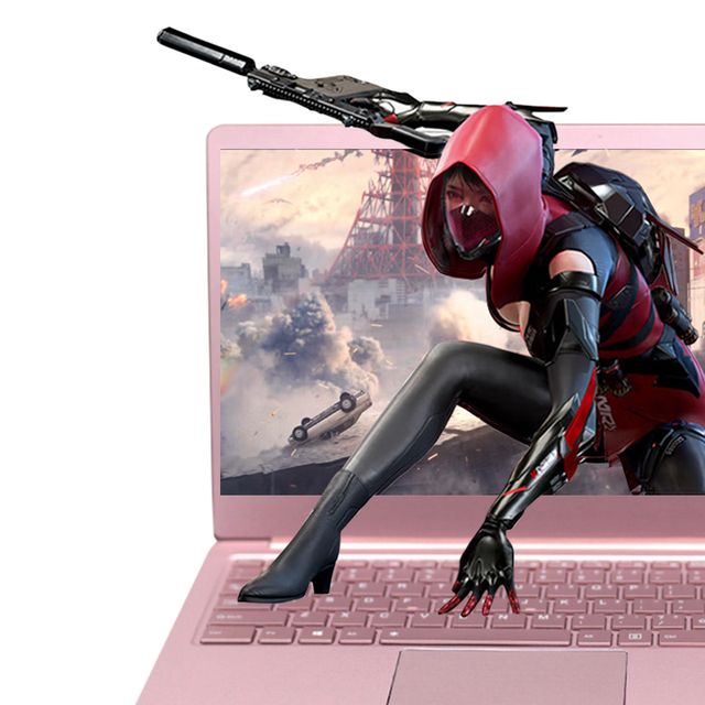 Women New Fashion Colorful Silver Rose Gold 14.1 Inch Metal Laptop 1080P with Led Backlight Keyboard Laptop