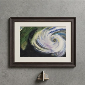 LANDSCAPE EMBROIDERED WALLART-BROWN Abstract Galaxy Swirl Wall <b>Art</b> | Framed Cosmos <b>Painting</b> (48 CM X 36.5 CM) - Product Image 1