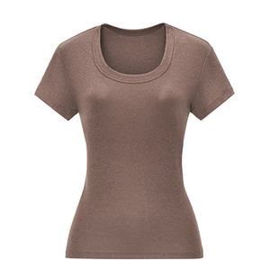 Camiseta sin mangas acanalada de alta elasticidad y ajuste ceñido para mujer, con cuello en U, sexy, de color liso, ideal como capa base. - Product Image 6