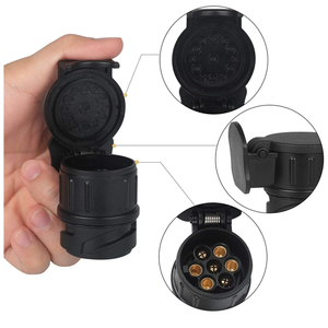 Adaptateur de <span class=keywords><strong>prise</strong></span> de courant 12V pour <span class=keywords><strong>remorque</strong></span>, caravane, <span class=keywords><strong>voiture</strong></span>, camion, convertisseur électrique européen 13 broches vers 7 broches - Product Image 5