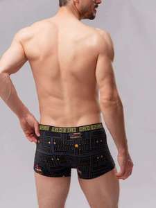 Boxer da Uomo a Vita Media di Alta Qualità in Maglia con Stampa Vintage del Gioco <span class=keywords><strong>Pac</strong></span>-<span class=keywords><strong>Man</strong></span>, Traspiranti e Confortevoli, ODM 95% Cotone - Product Image 4