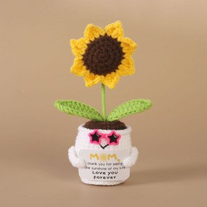 Adornos de Flores Suculentas Hechos a Mano con Ganchillo, Decoraciones Creativas para Escritorio, Hechos en China, para Uso en Interiores, Regalo Encantador - Product Image 3