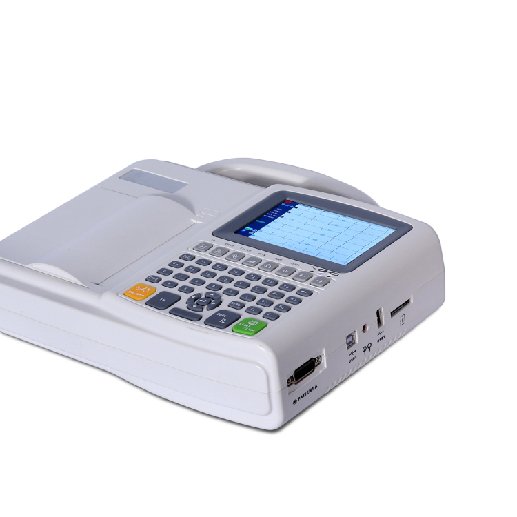 Pantalla LCD de 5 pulgadas, equipo médico moderno más reciente, máquina de ECG de 3 canales con interpretación