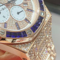 Boîtier de montre de luxe CNC 29 mm en or 18 carats avec bracelet RLX 20 mm et diamants de laboratoire, pièces RLX OEM