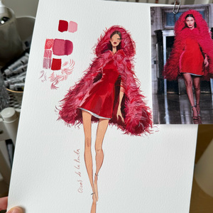 Пушистое вечернее модное платье из полиэстера с перьями, темно-красное, от производителя OEM-одежды, класса люкс - Product Image 1