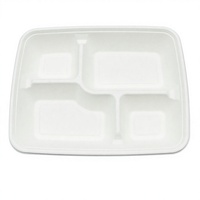 Couvercle de boîte à lunch jetable 100 % écologique et biodégradable 9"x6" en bagasse de canne à sucre pour l'emballage rapide des aliments destiné aux restaurants