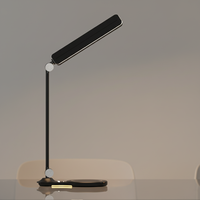 Lampe de bureau LED moderne et simple, avec protection oculaire, charge sans fil, réglage électrique, commande tactile, gradation à 5 vitesses, pour salle de lecture