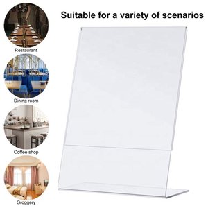 Free Standing Leaflet <strong>Display</strong> <strong>Stand</strong> A4 Acrylic Poster Menu Holder 8.5 X 11 Inches Acrylic Slant Back Sign Holder