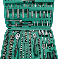 Kit d'outils de réparation automobile et vélo 172 pièces CR-V avec clé dynamométrique à cliquet, tournevis et douilles, compatible OEM, en coffret rigide